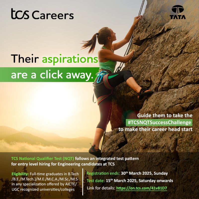 TCS National Qualifier Test (NQT) for 2025 Graduates - Check Details